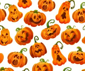 halloween pumpkin vector seamless pattern