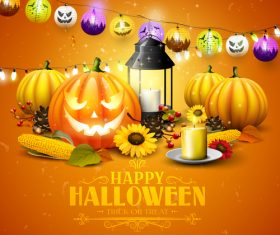 halloween traditional orange party flyer vector 01