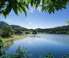 picturesque landscape of lakes Stock Photo 06