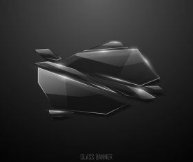 polygon transparent glass banner vector