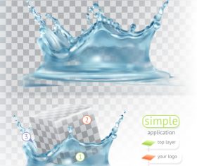 simple water splash with transparency vector style 01