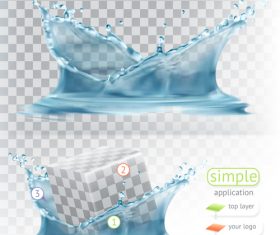 simple water splash with transparency vector style 02