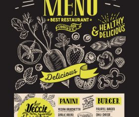 vegetarian food menu vector