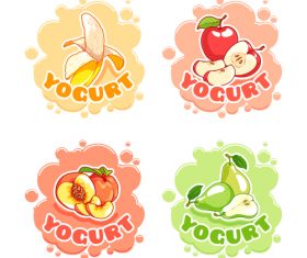 yogurt labels vectors