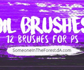 12 Kind Oil Photoshop Brushes