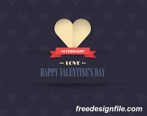 14 february happy valentine day card vectors