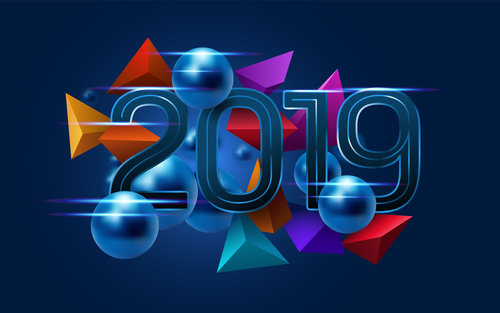 2019 new year concept backgrounds vector