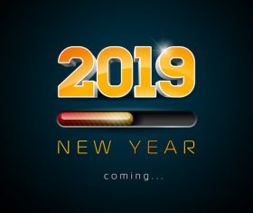 2019 new year design dark green background vector