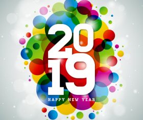 2019 new year design with modern abstract vector