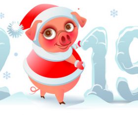 2019 new year design with snowflake vector material