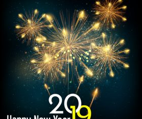 2019 new year with christmas dark background vector 06