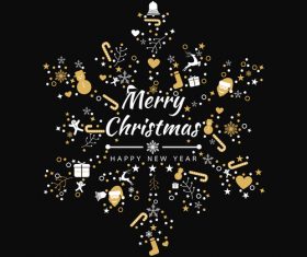 2019 new year with christmas dark background vector 09