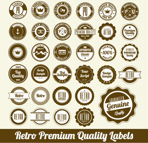 33 quality labels vector