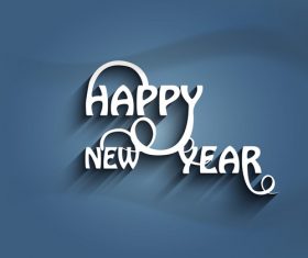 3D happy new year design with dark background vector