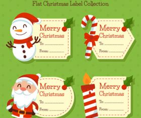4 cute Christmas message card vector material