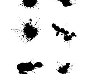 6 splashes of ink vector