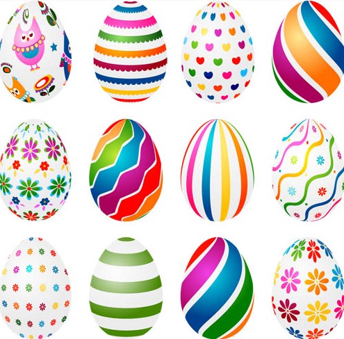 Abstract Shiny Easter Eggs vector graphic