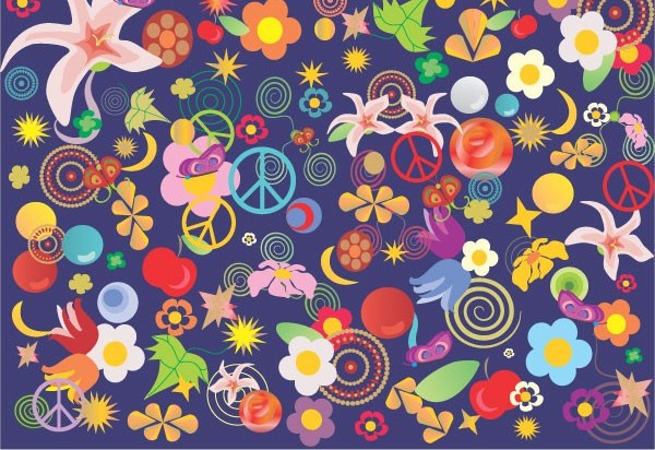 Abstract background lovely flowers vector