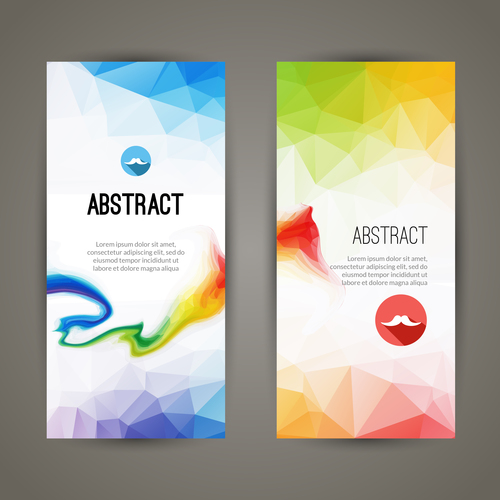 Abstract banners template with polygon vector 01