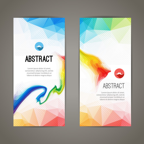 Abstract banners template with polygon vector 02