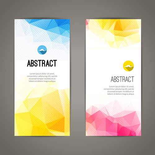 Abstract banners template with polygon vector 03