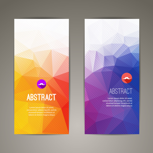 Abstract banners template with polygon vector 04