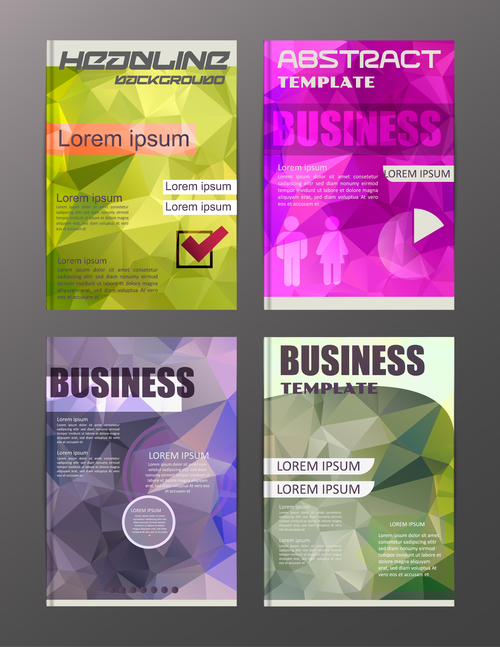Abstract brochure template business vector 01