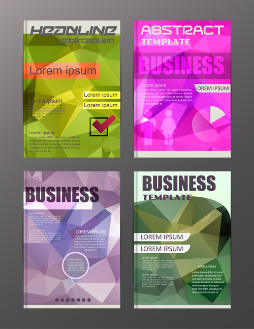 Abstract brochure template business vector 02