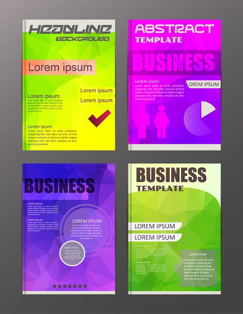 Abstract brochure template business vector 03