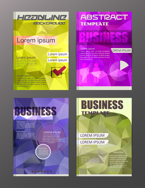 Abstract brochure template business vector 04