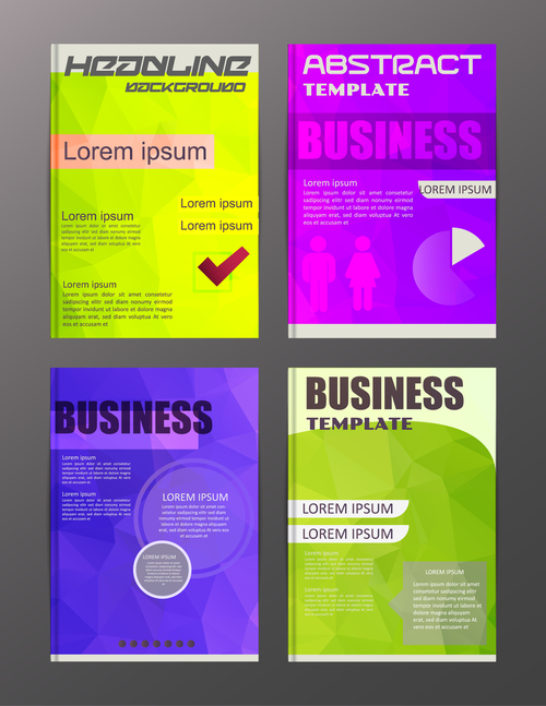 Abstract brochure template business vector 05