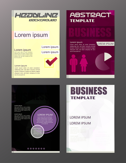 Abstract brochure template business vector 06