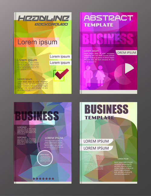 Abstract brochure template business vector 07