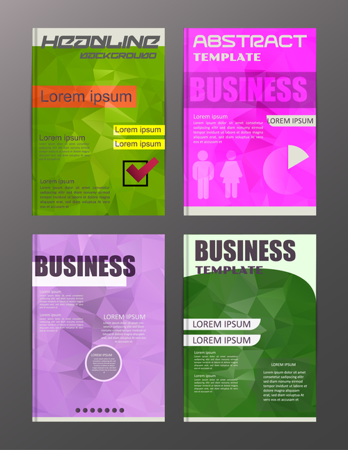 Abstract brochure template business vector 08
