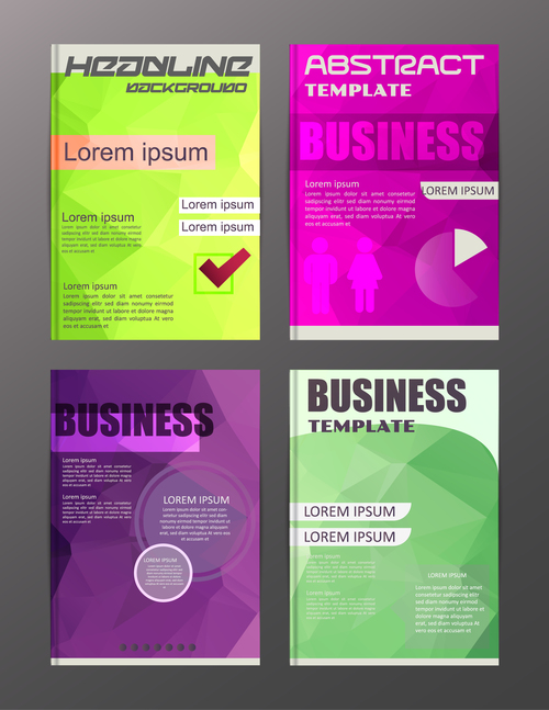 Abstract brochure template business vector 09
