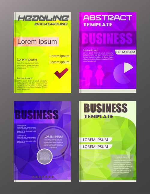 Abstract brochure template business vector 10