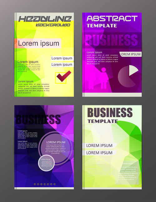 Abstract brochure template business vector 12
