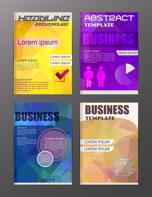 Abstract brochure template business vector 13