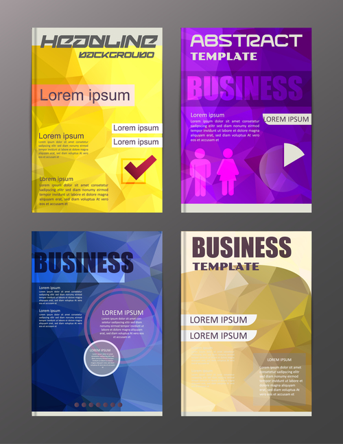 Abstract brochure template business vector 14
