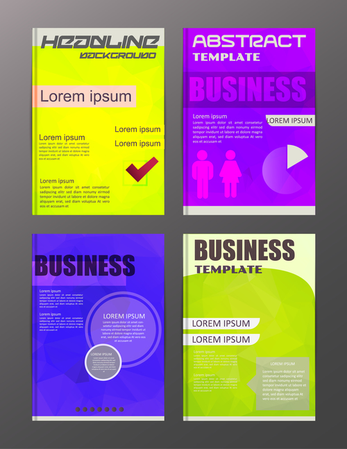 Abstract brochure template business vector 17