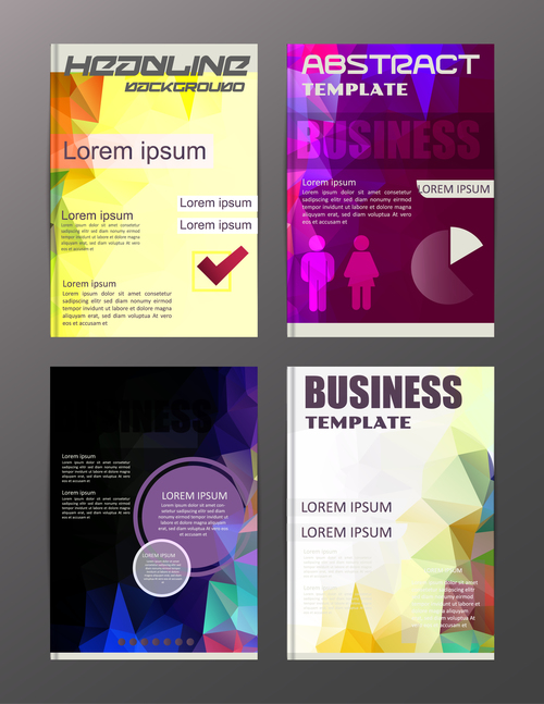 Abstract brochure template business vector 18