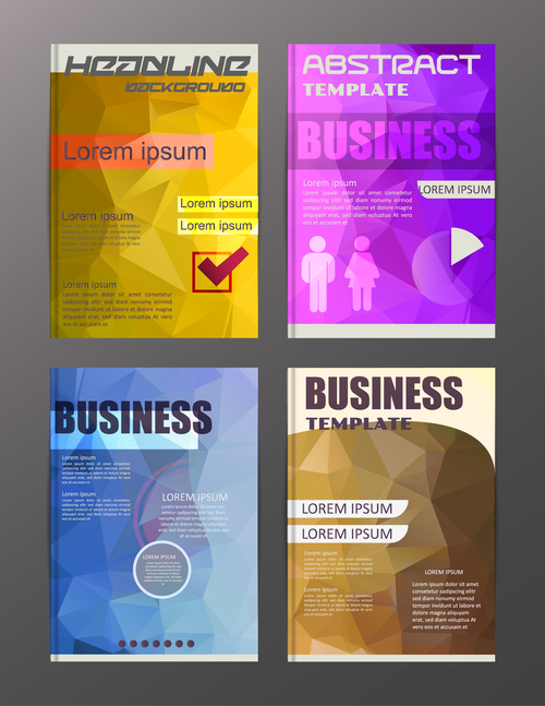 Abstract brochure template business vector 19