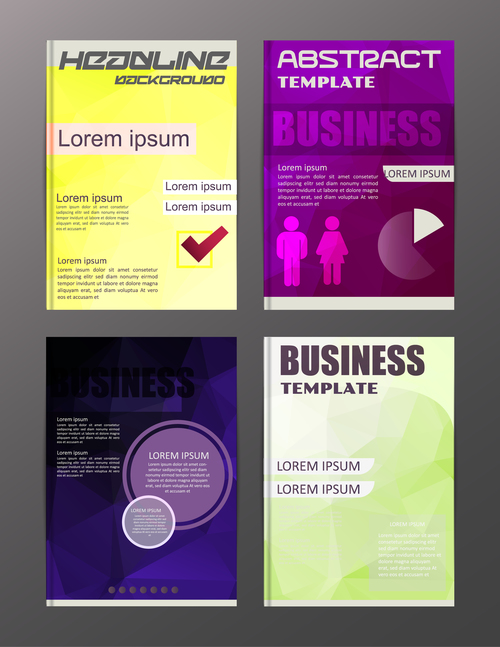 Abstract brochure template business vector 22
