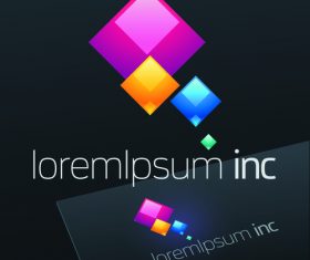 Abstract business logos with sign design vector 03