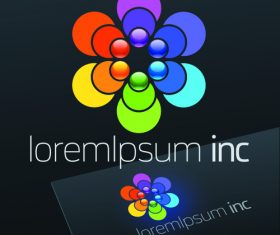 Abstract business logos with sign design vector 05