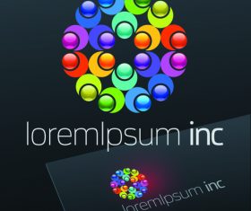 Abstract business logos with sign design vector 06