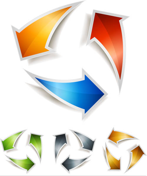Abstract color Arrow logos vector