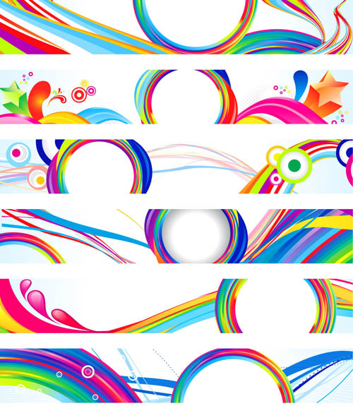 Abstract colored banner 1 vector design