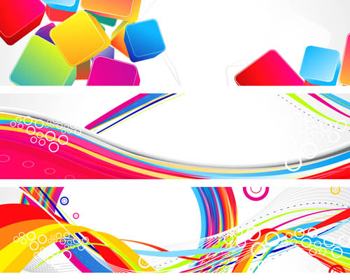 Abstract colored banner 2 vector design
