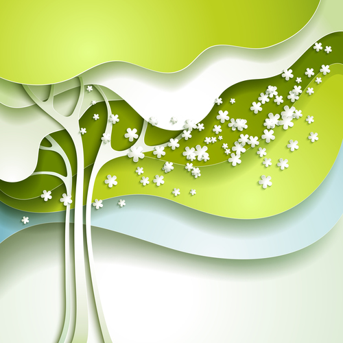 Abstract tree layered backgrounds vectors 01